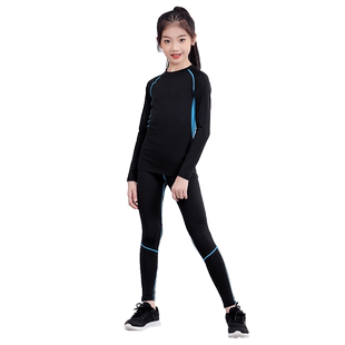 女童运动速干裤跑步篮球足球轮滑瑜伽打底训练裤弹力小孩健身长裤