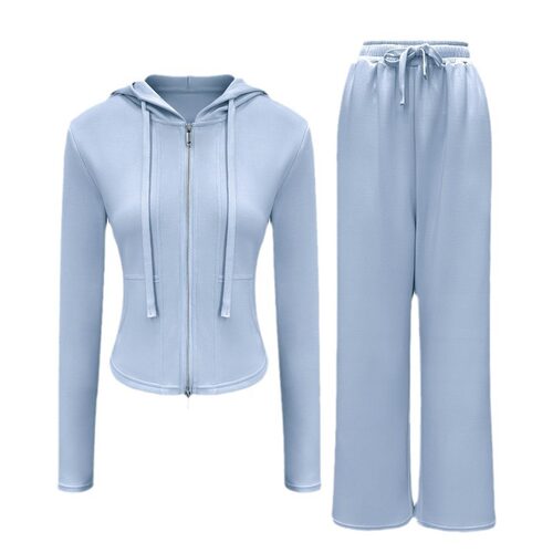 LULUXAIME运动服女2026春季新款瑜伽服抽绳拉链长袖连帽外套上衣