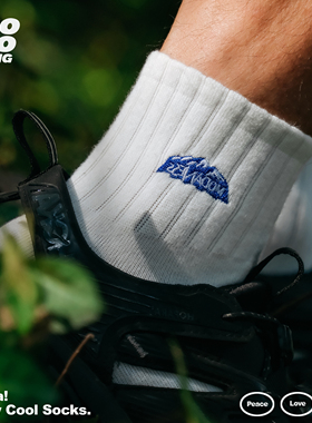 JIOJIOLIKING乔乔莱肯 男女袜子纯棉刺绣中筒袜吸汗透气运动袜