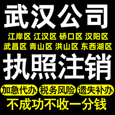 武汉个体注销公司注销江岸江汉硚口汉阳武昌青山洪山汉南执照注销