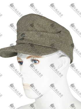 【新品】后期棕灰色德军士兵m43毛呢野战帽 43山地帽 后期原野灰