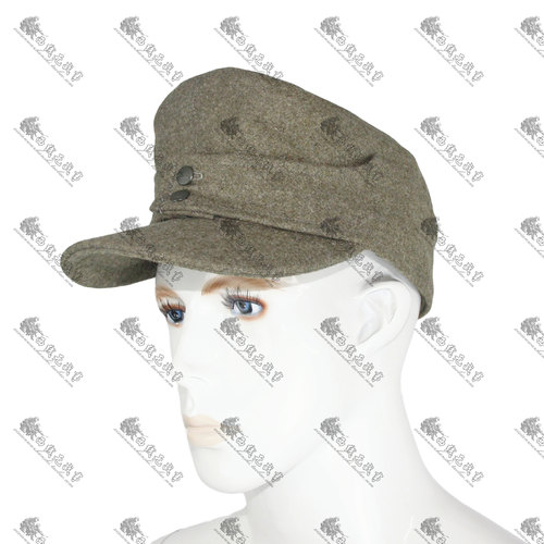新品后期灰色德军士兵毛呢野战帽