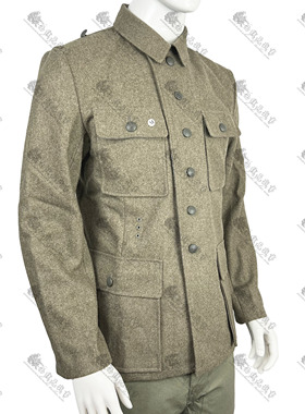 【新品靓货】德军国防军后期款M43毛呢野战服上衣 原野灰棕灰色