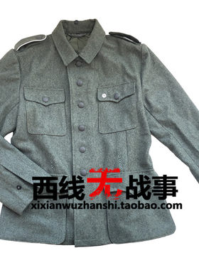 德军国防军M42原野灰毛呢野战服上衣 灰绿毛呢制服