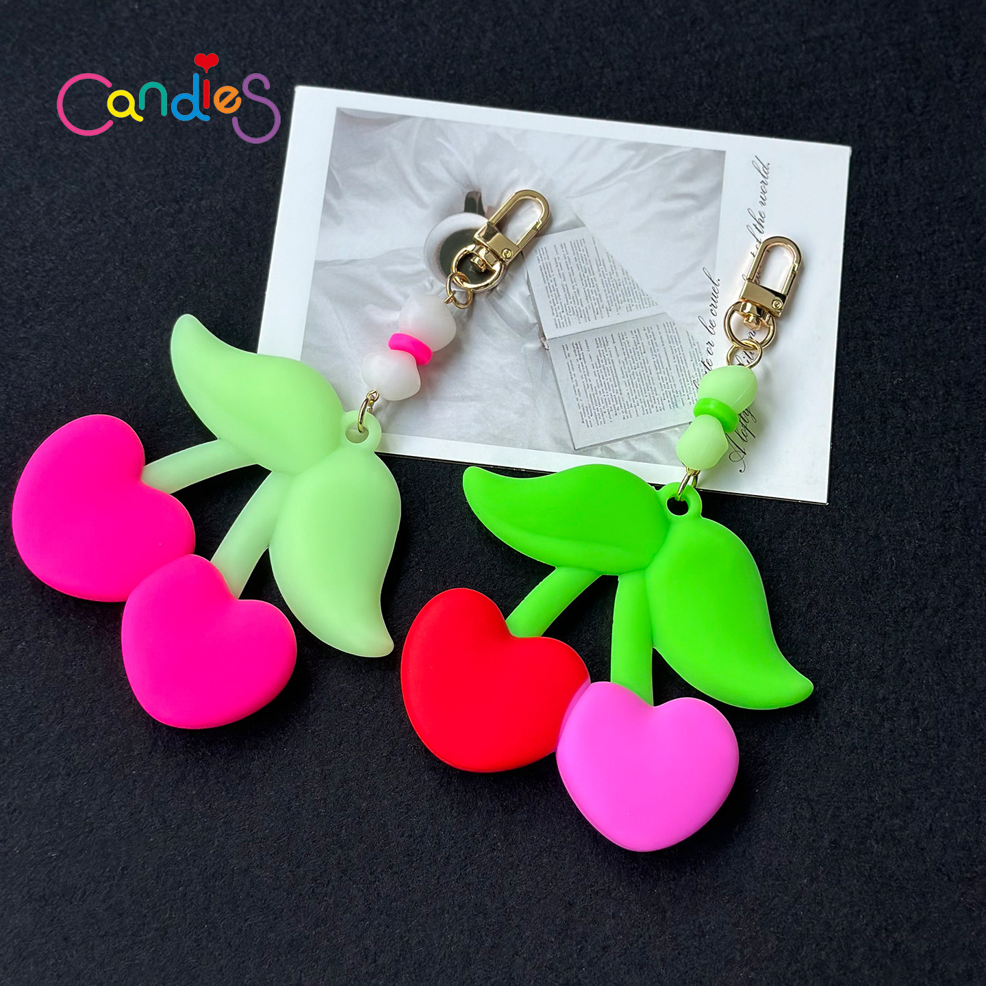 Candies原创个性时尚通用手机饰品硅胶可爱大樱桃挂饰