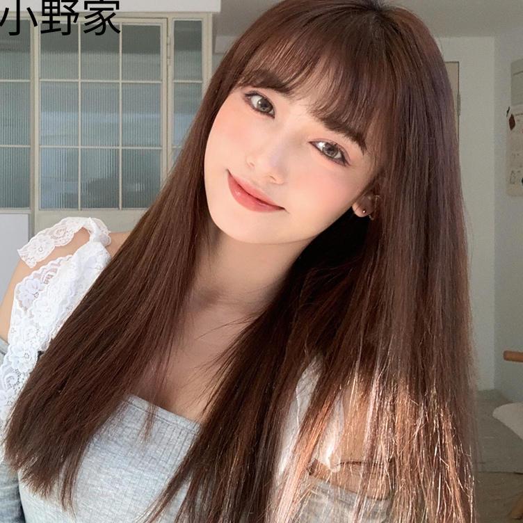 2023递针无痕假发女长直发空气刘海长发仿真全头套式韩系套梨整顶