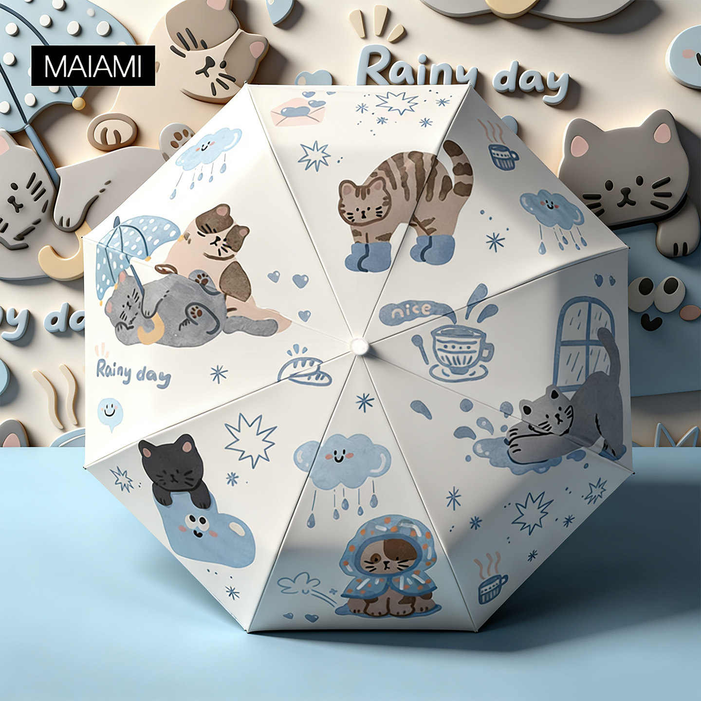 小猫咪太阳伞防晒防紫外线遮阳伞晴雨两用女可爱小巧便携自动折叠