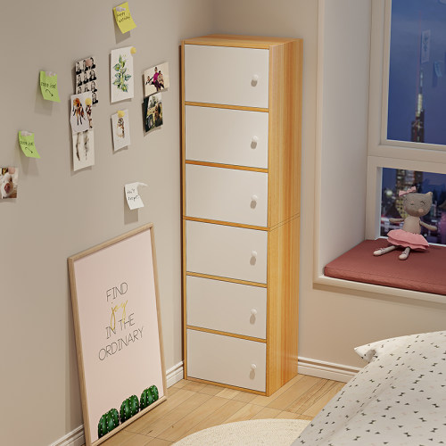 转角书架落地置物架带门置物柜