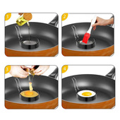 美国不锈钢不粘圆形鸡蛋环煎蛋模具 金属早餐荷包蛋三.明治两只装