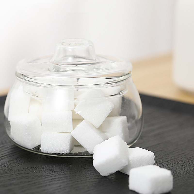 日本进口Kinto UNITEA 耐热玻璃糖罐 带盖防尘防潮糖块收纳罐