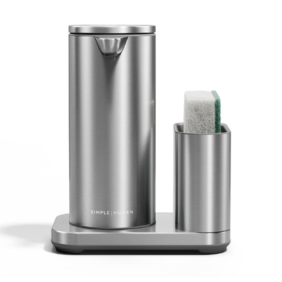 美国simplehuman 厨房和浴室自动皂液器 高档不锈钢充电款9盎司