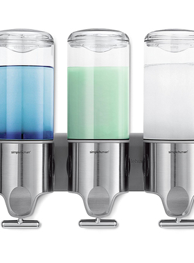 美国simplehuman 壁挂式洗手液洗发水沐浴露分配器 皂液器 免打孔