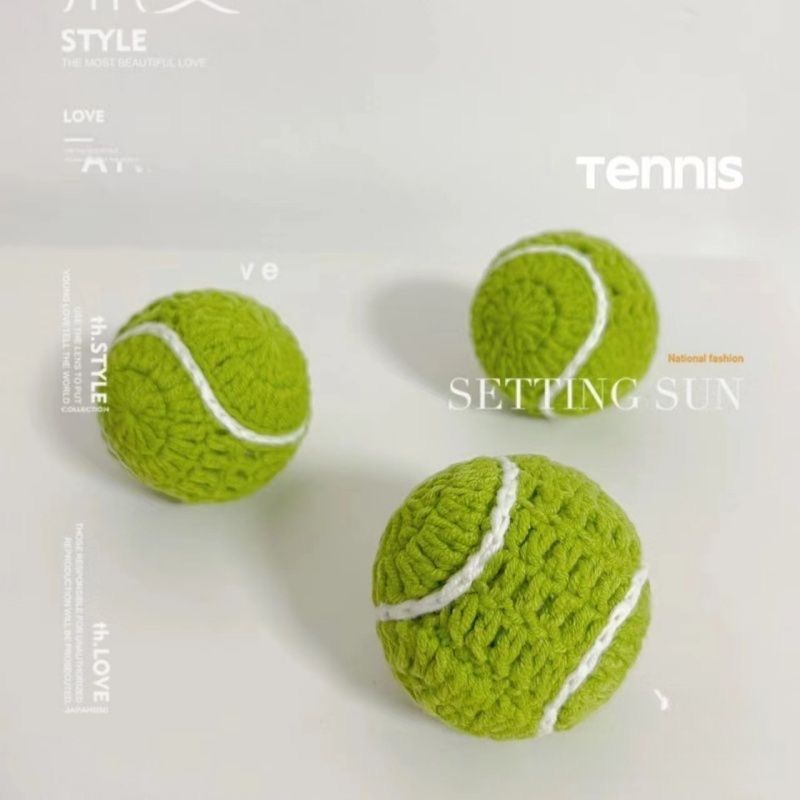 【成品批发】创意网球钥匙扣挂件运动背包饰品送朋友礼物手工编织