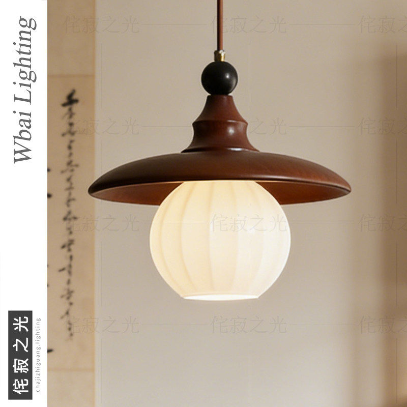 中古风餐厅吊灯美式复古吧台餐桌法式中古南洋岛台胡桃木色中山灯