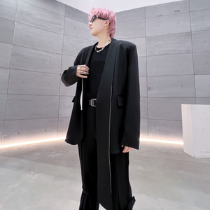 秋冬休闲男士西装外套不对称宽松潮流炸街高级感西服 XF27 P135图片