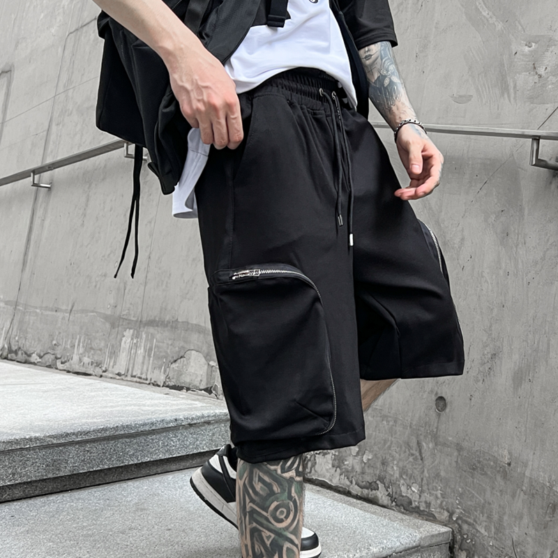 夏季多口袋伞兵机能工装短裤男士潮流ins冲锋裤五分裤DK68P65，男装休闲裤，星座101A-3