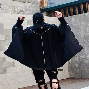 2022潮男冬季韩版宽松暗黑个性另类蝙蝠袖男外套棉服 F44 P155图片
