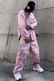 2025春季男直筒裤潮流工装裤长袖衬衫套装W189P75，男装衬衫，星座101A-3
