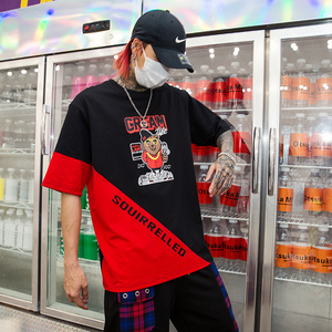 夏季男士新款印花宽松短袖嘻哈个性时尚潮五分袖T恤 T420 P55,男装T恤,星座101A-3