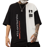 夏季男士新款T黑白拼色时尚个性印花潮男士五分袖T恤T413P55，男装T恤，星座101A-3