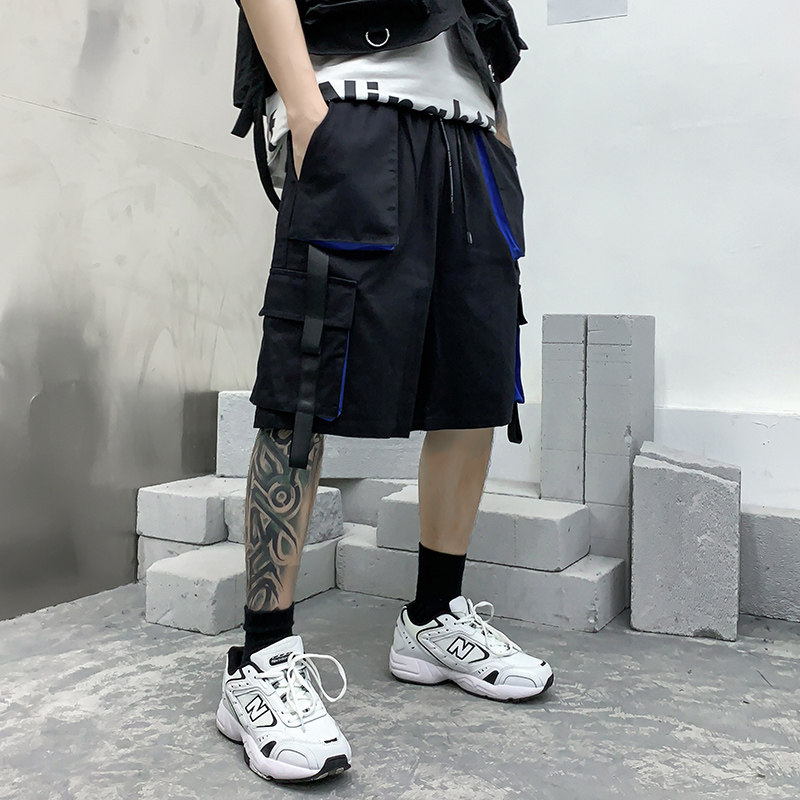 夏季男士工装短裤潮牌ins炸街宽松日系五分裤潮流直筒裤DK18P55,男装牛仔裤,星座101A-3