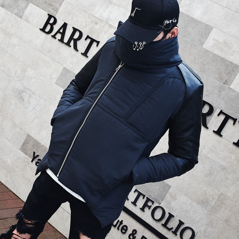 2025冬季新款韩版修身立领棉衣暗黑潮男棉服外套 F50 P145图片