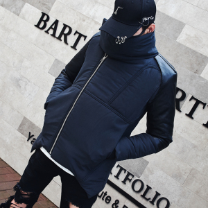 2025冬季新款韩版修身立领棉衣暗黑潮男棉服外套 F50 P145图片