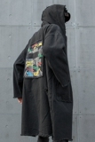 秋冬装牛仔薄风衣男个性连帽潮暗黑系毛边中长外套CT681P105，男装风衣，星座101A-3