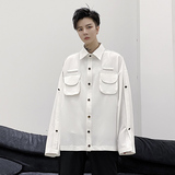 2025春季衬衫男女潮流立体袋免烫小众设计感衬衣C86P65，男装衬衫，星座101A-3
