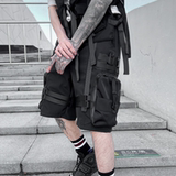 夏季伞兵机能工装短裤男宽松直筒五分裤多口袋潮流裤子DK79P85，男装牛仔裤，星座101A-3
