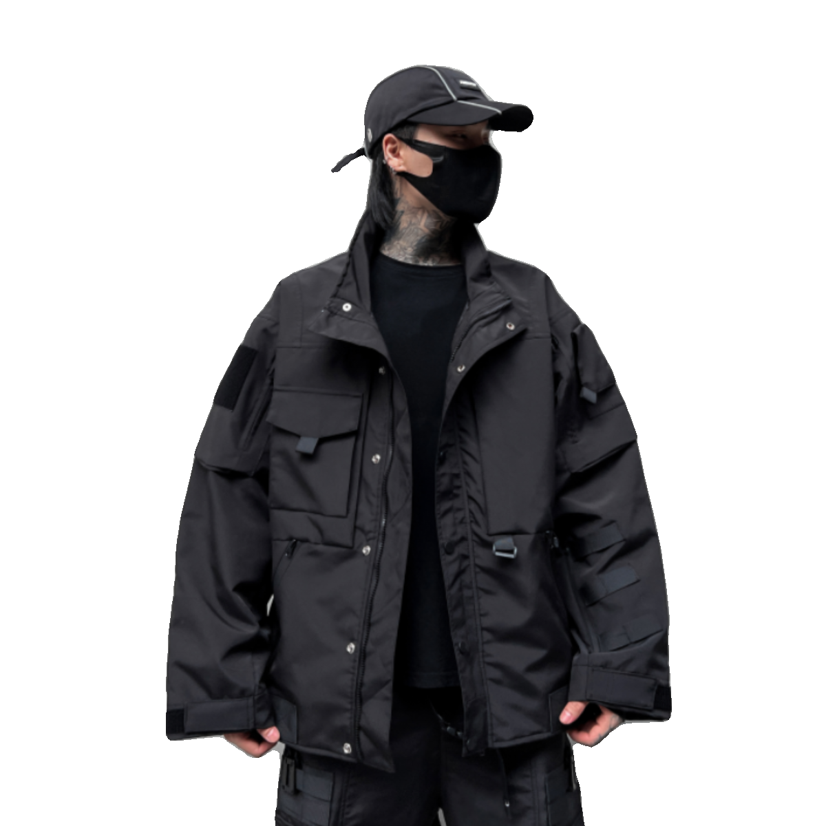 秋冬男暗黑纯色夹克机能风宽松工装潮牌休闲上衣外套W360P175,男装夹克,星座101A-3