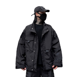 秋冬男暗黑纯色夹克机能风宽松工装潮牌休闲上衣外套W360P175，男装夹克，星座101A-3