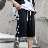 夏季短裤男潮流宽松休闲中裤ins潮牌五分直筒流行裤子DK69P55，男装牛仔裤，星座101A-3