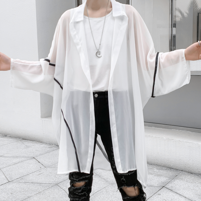 2025夏季长袖衬衫中长款宽松男女潮流薄空调衫防晒衬衣C256P65,男装防晒衣,星座101A-3