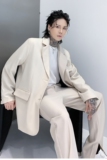 秋冬西服男垂感长裤潮流一套搭配帅气发型师高级感套装XF16P195，男装西服，星座101A-3