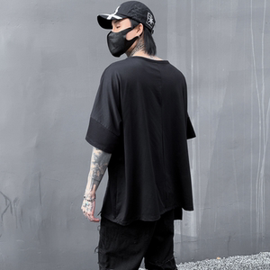 夏季男士短袖纯色圆领时尚宽松T恤抽绳青少年短袖 T658 P75图片