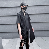 夏季暗黑系男士短袖衬衫潮流炸街宽松休闲短袖衬衣C268P95，男装T恤，星座101A-3