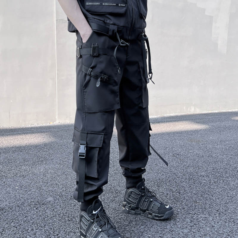 2025春机能风伞兵工装裤男潮流宽松束脚休闲立体袋长裤 K939 P115图片