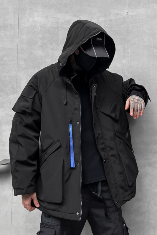 秋冬男宽松棉衣潮流炸街休闲机能冲锋衣工装外套W359-185-加棉205,男装夹克,星座101A-3