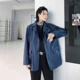 秋冬PU西服男宽松潮流炸街帅气青年发型师高级感外套XF15P125，男装西服，星座101A-3