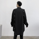 2025春夏纽扣撞色长袖衬衣潮流免烫男士青年帅气宽松衬衫C81P75，男装衬衫，星座101A-3