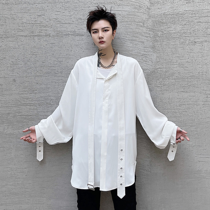 2122春夏男免烫衬衫设计感小众宽松冰丝垂感纯色潮流衬衣C225P75,男装衬衫,星座101A-3
