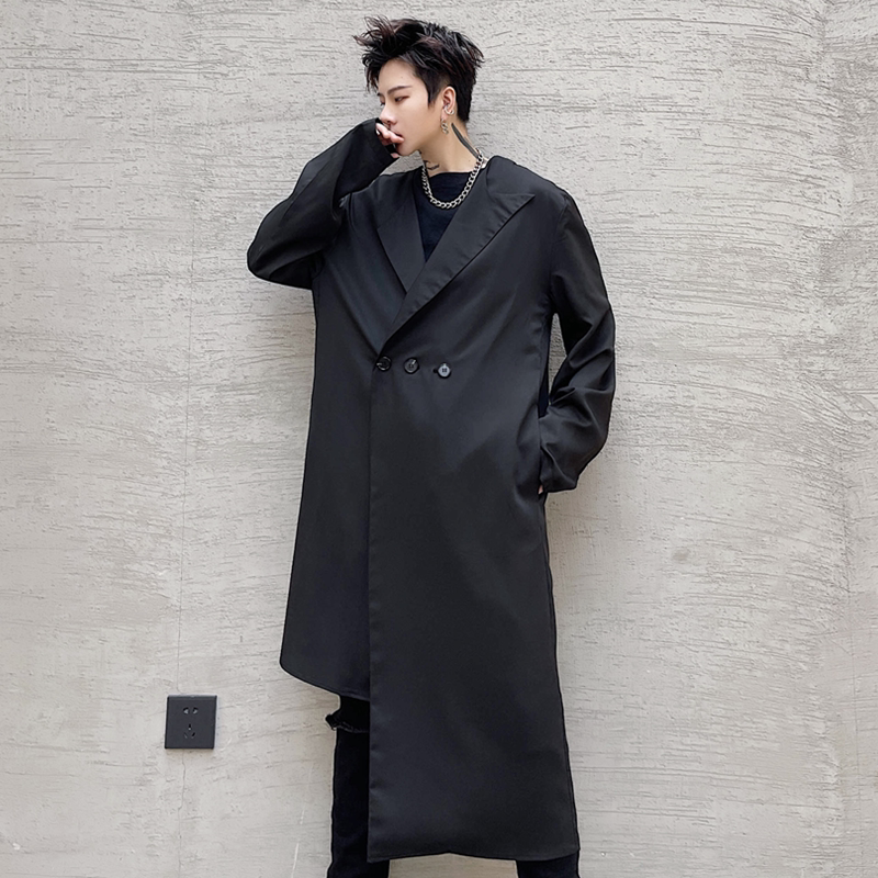 2025年长袖春夏中长款男士不对称薄款西服演出服潮流外套C203P105，男装西服，星座101A-3