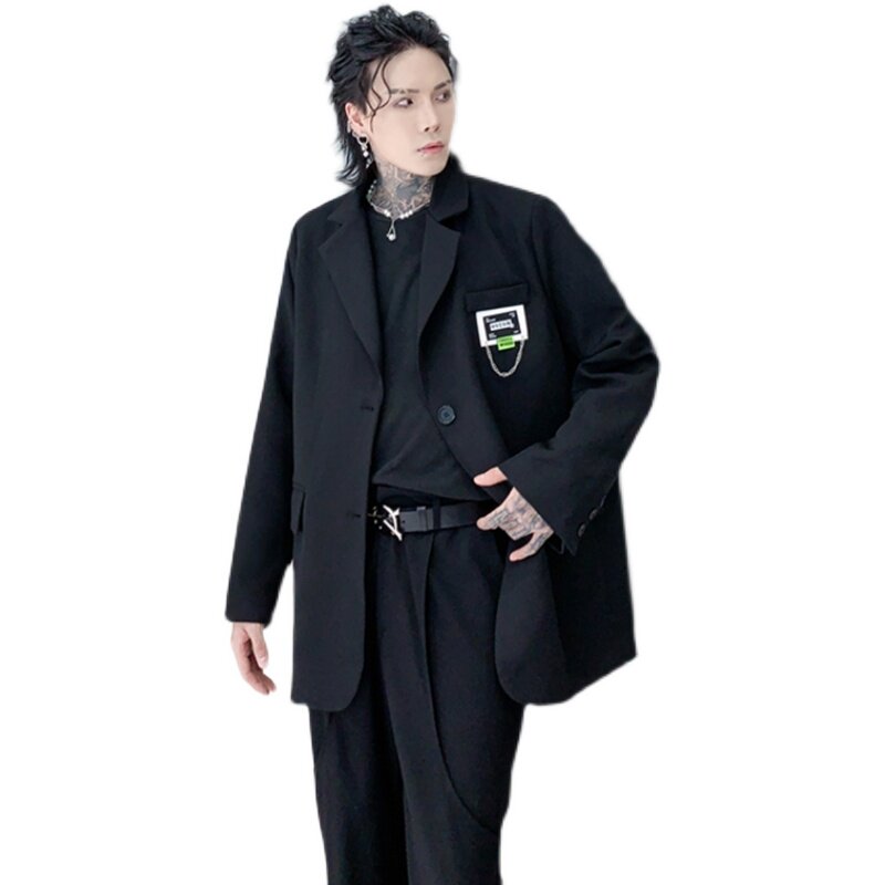 秋冬小西装外套男潮流炸街小单西休闲男宽松西服上衣XF02P95,男装西服套装,星座101A-3