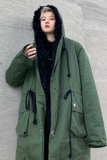 冬季中长款连帽棉服男宽松大毛领夹棉风衣潮流外套F51P145，男装风衣，星座101A-3