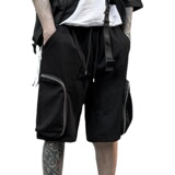夏季多口袋伞兵机能工装短裤男士潮流ins冲锋裤五分裤DK68P65，男装牛仔裤，星座101A-3