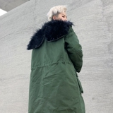 冬季中长款连帽棉服男宽松大毛领夹棉风衣潮流外套F51P145，男装风衣，星座101A-3