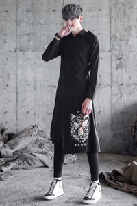 2025春夏潮男修身发型师舞台装文艺演出长袖衬衫潮流男装 C39 P65图片
