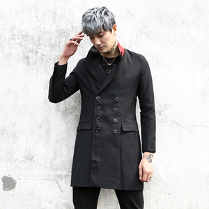 秋冬装男士潮中长款双排扣修身青年西服休闲外套 X300 P85图片