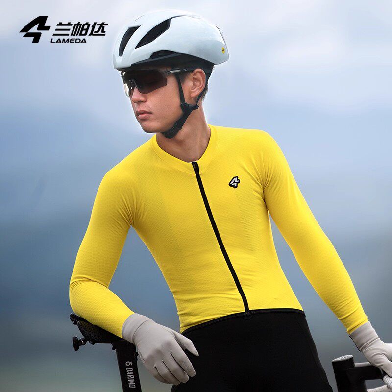 兰帕达 紧身抓绒保暖 秋冬季骑行服上衣男山地公路自行车专业极夜